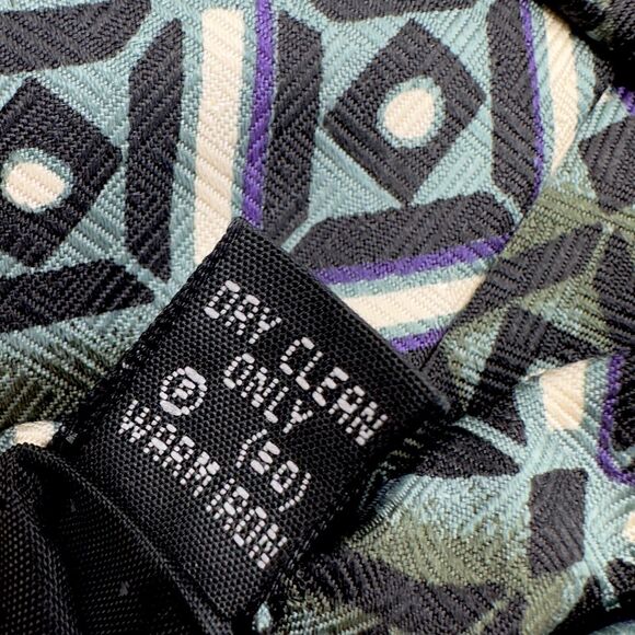 Talivari Mens 100% Silk Dress Tie Made in Italy Diamond Geometric Pattern 60" 4" - Picture 8 of 11